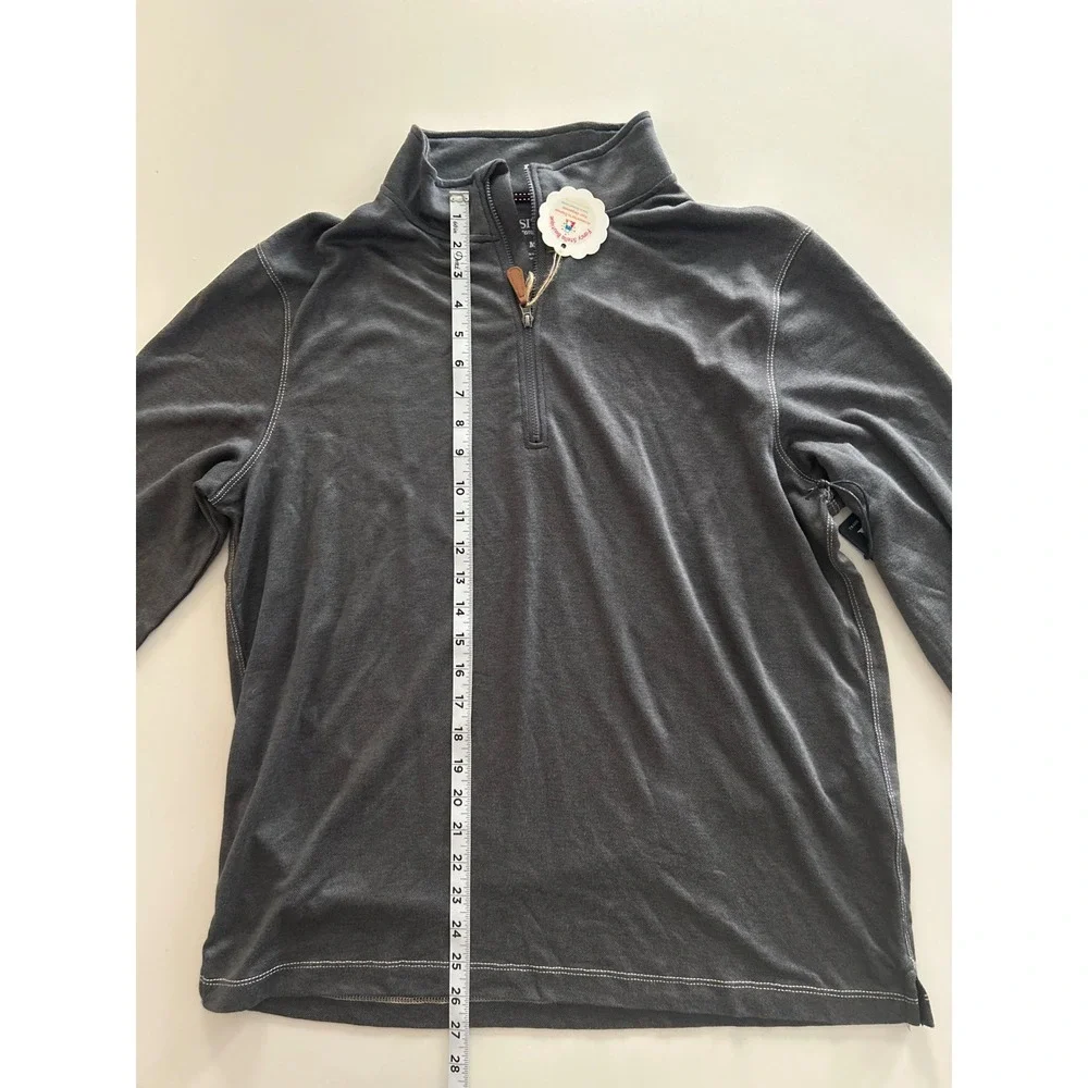 VISITOR Premium‎ Men's Charcoal Gray 1/4 Zip Long Sleeve Pullover Shirt Size M - Picture 4 of 9